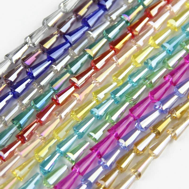 JHNBY Forma della Torre Perline di cristallo austriaco di lusso perline sciolte coniche sfera di vetro 4 * 8mm 70 pezzi braccialetto di fornitura Creazione di gioielli fai da te