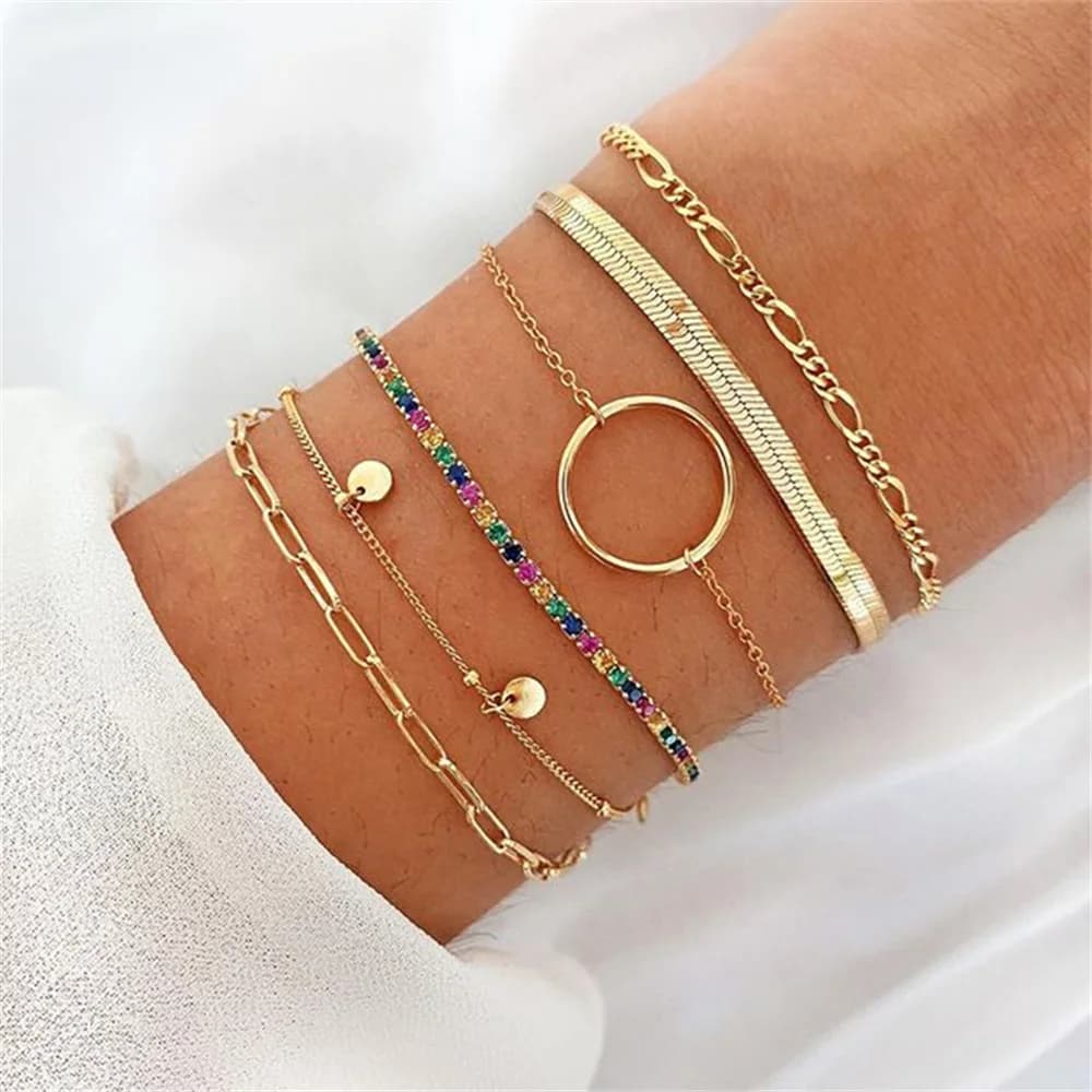 New Vintage Geometric Crystal Butterfly Lock bracciali per le donne Boho multilivello Gold-plate Snake Eagle faraone Jewelry Gift