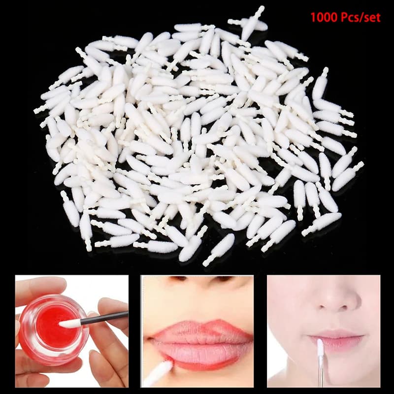 1000 pcs brush for lips disposable cotton head for lipstick stick mascara applicator sticks for lipstick Set cosmetic makeup tools