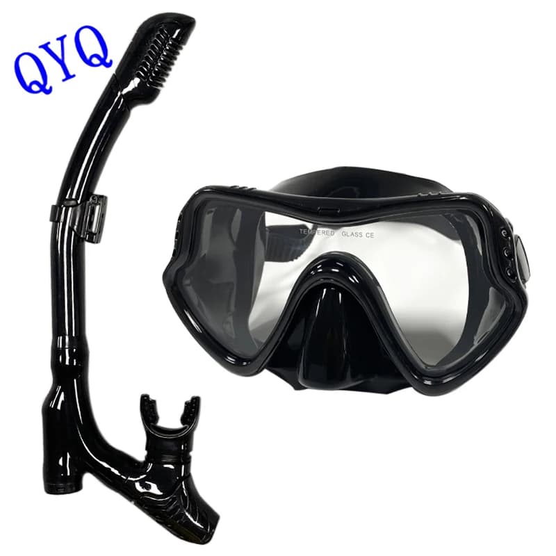 QYQ diving mask professional diving mask Snorkel and mouthpieces diving glasses swimming tube set for breath easy snorkeling mask