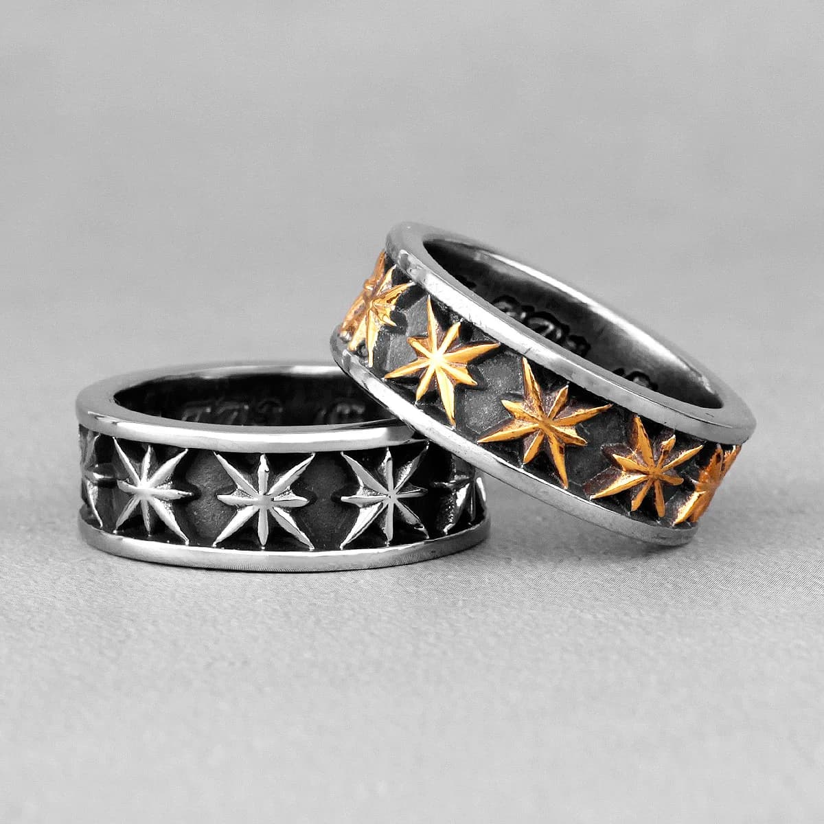 Anise Star Maple Leaf Retro Stainless Steel Mens Rings Punk Simple for Male Boyfriend Biker Jewelry Creativity Gift Wholesale