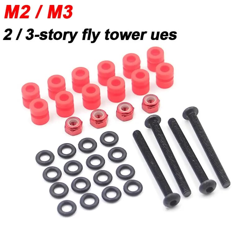 M2 M3 Flying Tower Screw Pack is Composed of O Ring/ Shock Absorbing Ball/ Aluminum Alloy Nut for F4 F7 FC ESC FPV Drone ACC