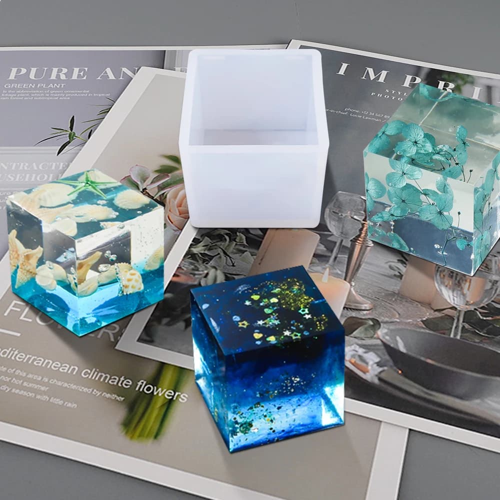 La migliore vendita creativa a forma di cubo candela sapone che fa stampo candela quadrata stampo in Silicone fai da te gesso aromaterapia stampi in resina epossidica