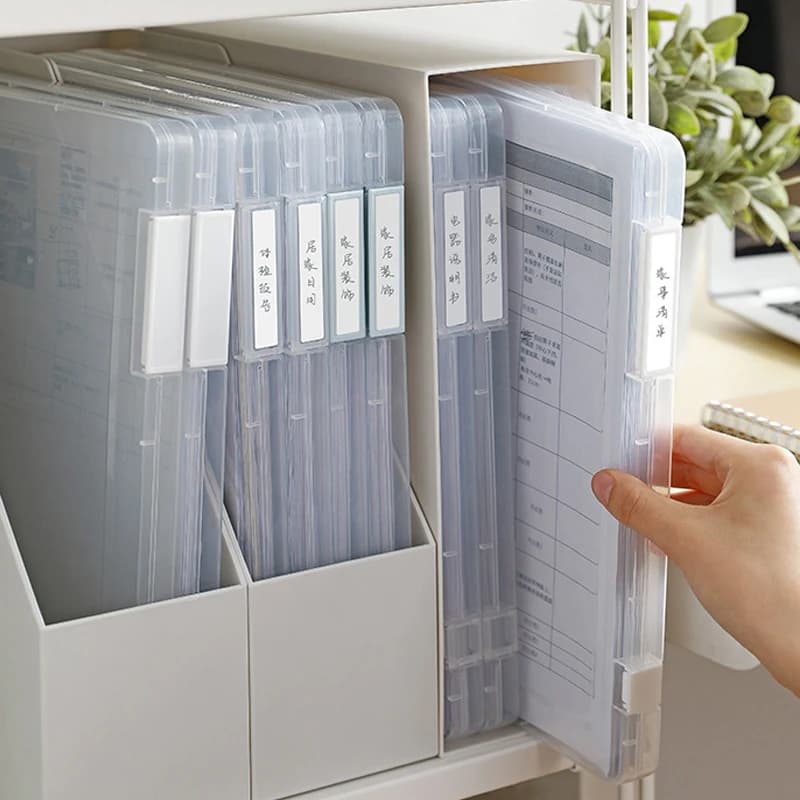 Cartella di File trasparente A4/A5 cartella di dati di carta di grande capacità organizzatore di File portafoglio di cancelleria per ufficio Home Oragnise