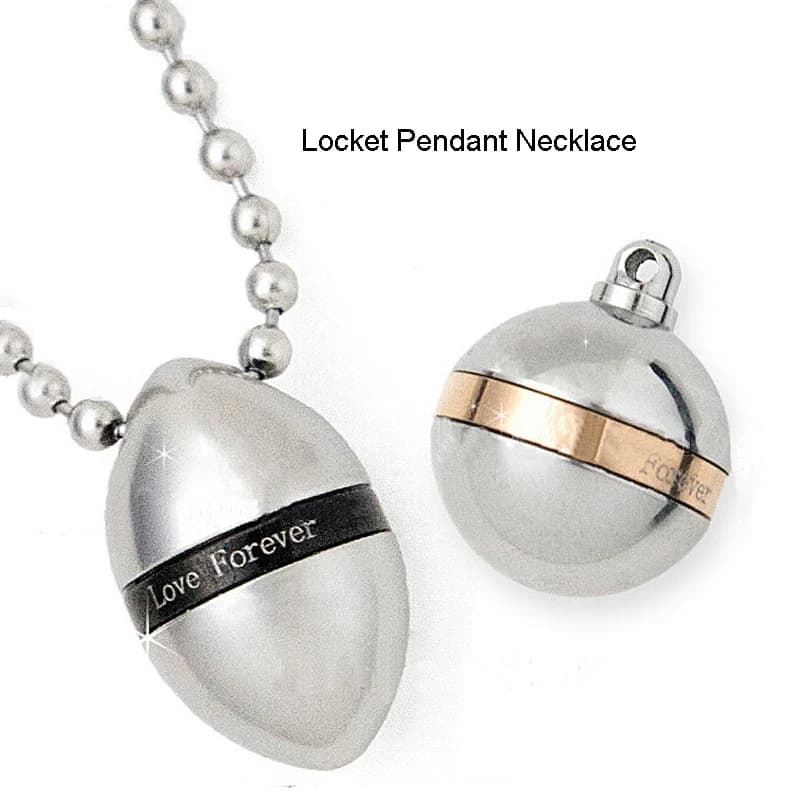 316L Stainless Steel 'Love forever' Letter Ball Oval Pendants Necklaces Cremation funeral Ashes Urns Memorial Openable jewelry