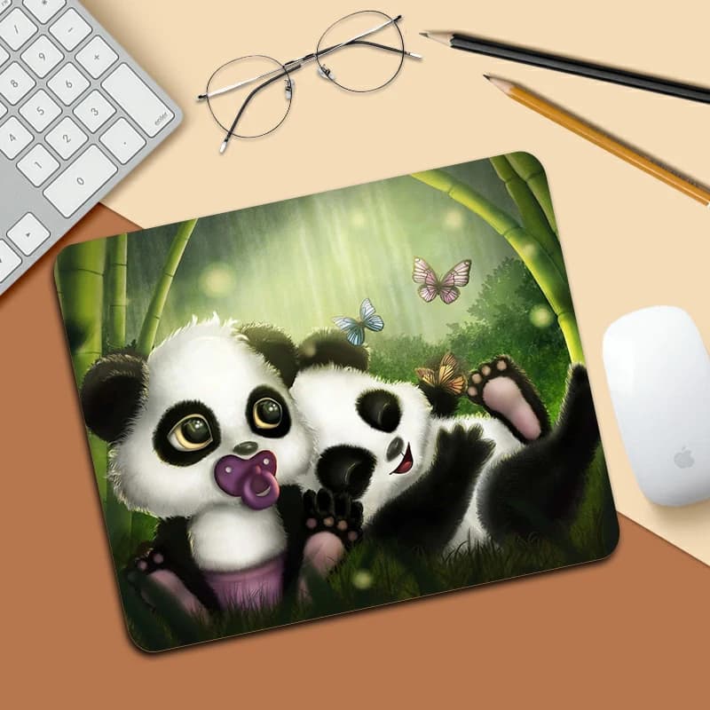Panda simpatico animale piccolo Computer Mousepad accessori per giocatori Pc Gamer tappetino per Mouse da gioco economico completo tappetino per Mouse