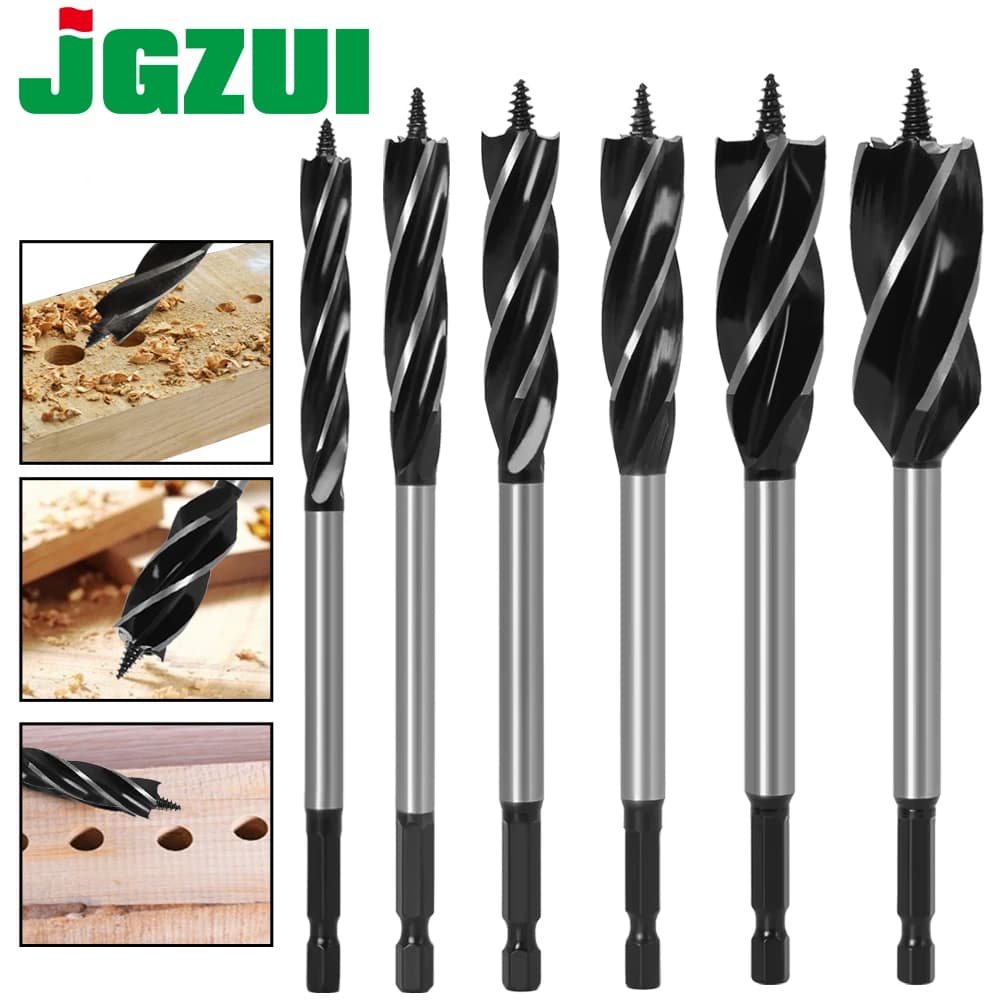 10mm-35mm Set di punte elicoidali per legno Taglio rapido Coclea Falegname per falegname Punta da trapano per taglio del legno Vestito per la lavorazione del legno