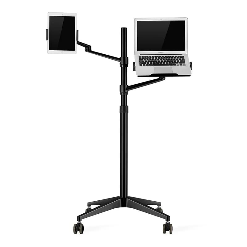 UP-9L Supporto da pavimento multifunzione per laptop per laptop/tablet PC/supporto per smartphone Altezza/angolo regolabile freno a vassoio mobile da pavimento