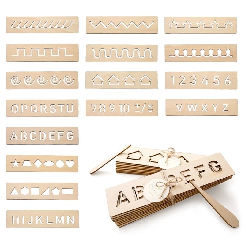 Giocattoli educativi in legno per bambini Schede di controllo penna Montessori Apprendimento della parola Ortografia Lettera Numero Scanalatura Lavagna cognitiva