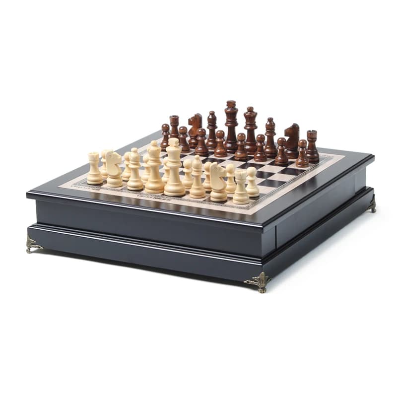 Set di scacchi di lusso in legno massello di grandi dimensioni con scacchiera artigianale decorazioni per la casa Set di scacchi da viaggio per bambini e adulti