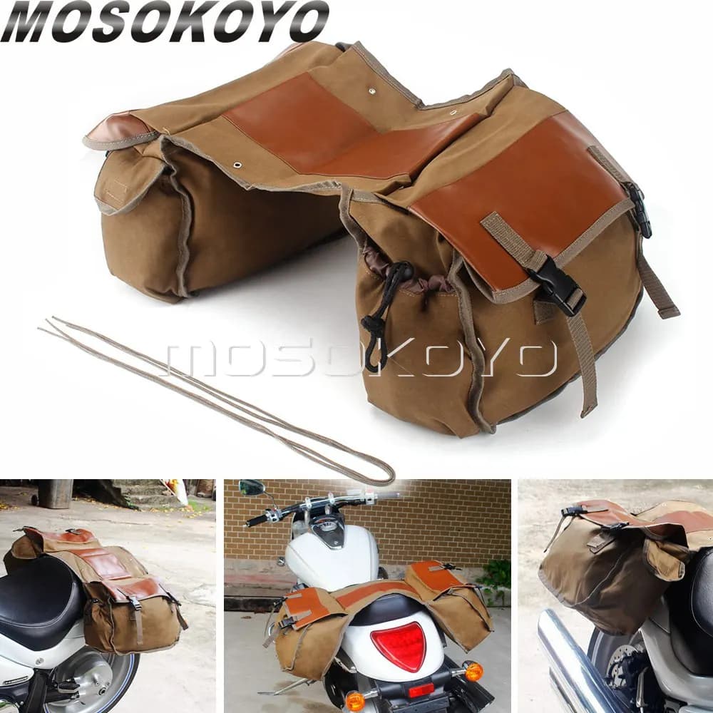 Borsa da sella per moto borsa da viaggio borsa da viaggio in tela scatola per Scooter borsa da bici per Honda Shadow Suzuki DR bonvillaggi Sportster
