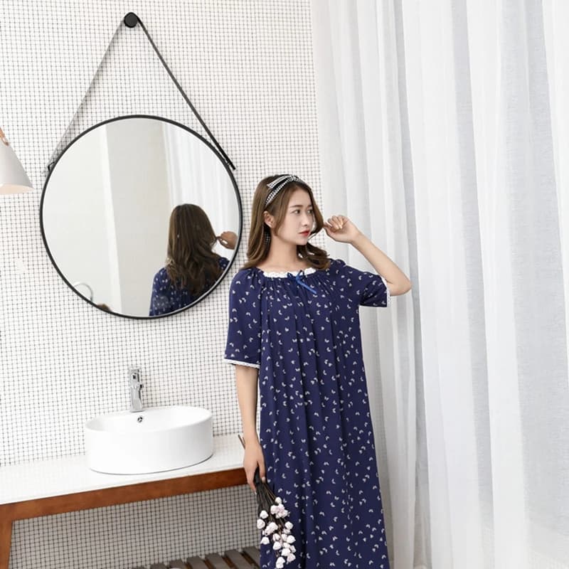 Short Sleeved Women's Night Shirt in Cotton XL Dressed Princess Night Shirt loose women's bathrobe home service print night shirt in lace badjas