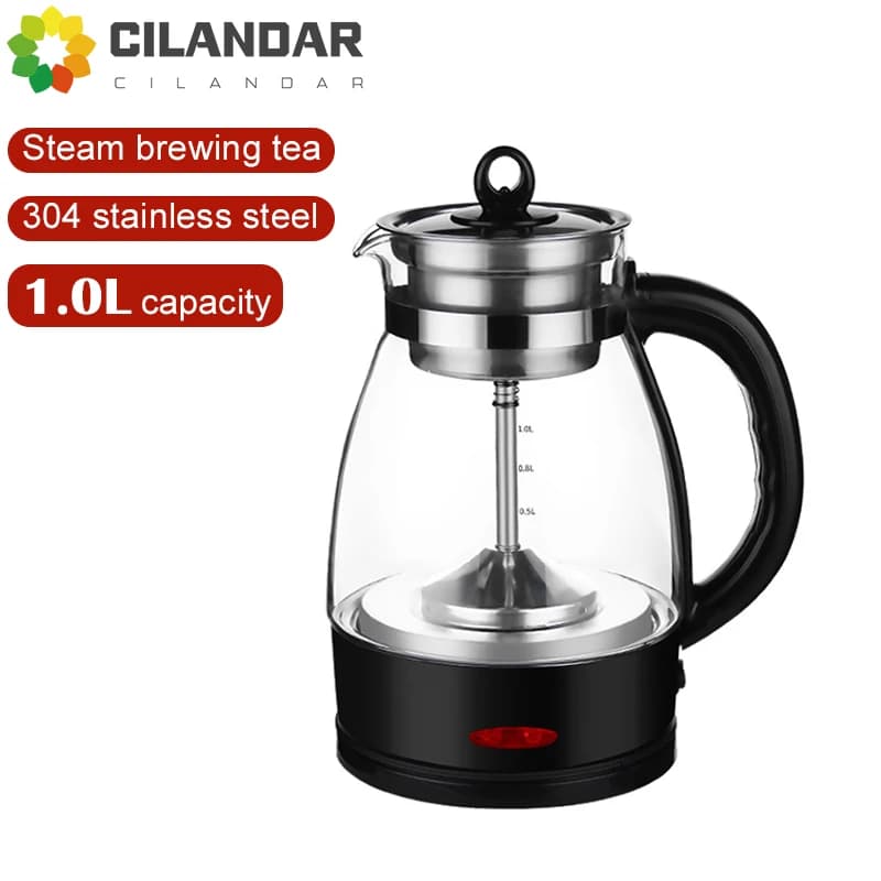 Fully Automatic Steam Teapot Dark Glass Teapot Heat Storage Electric Teapot Pu'er Electric kettle 1L