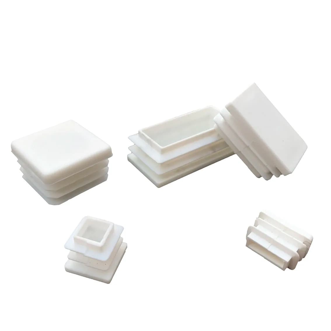 Tappo di Chiusura Quadrato in Plastica Bianca 13x13mm-150x200mm, Guarnizione di Protezione Interna Antipolvere per Tubi, Bulloni e Mobili