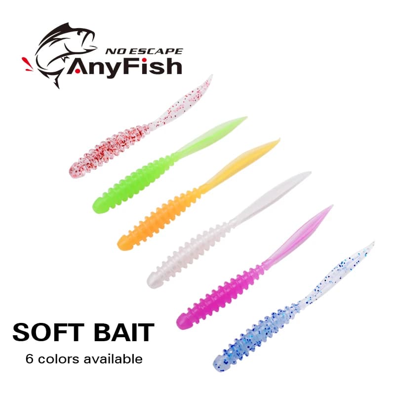 10 pz/borsa ANYFISH Morbido di Pesca di Richiamo di PEKE ANELLO 0.5g 2.4 "58 millimetri Morbido di Pesca Esca Acqua Salata Gioco di Luce speciale di Richiamo di Pesca 6 Colori