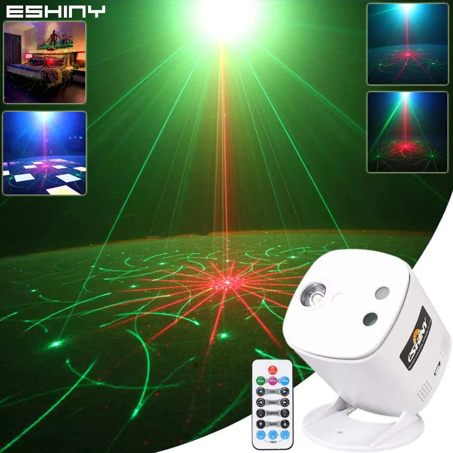 ESHINY NEW USB R & G Laser 40 modelli proiettore Stage Light RGB LED Party DJ Disco Bar Dance KTV Room Effect Lights Show B219N7