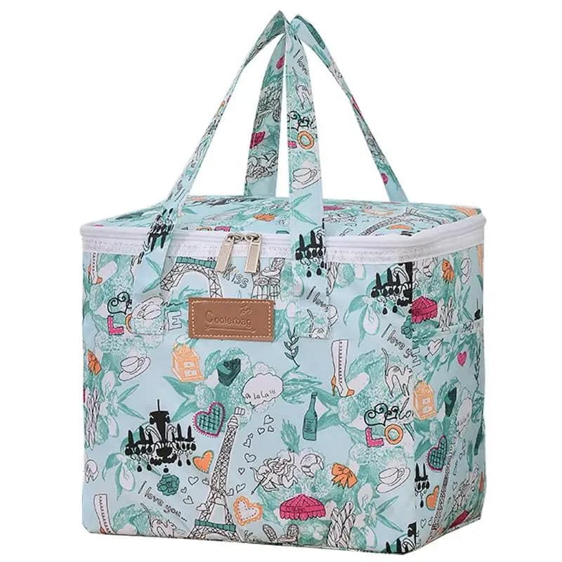Borsa per il pranzo Borsa per il pranzo isolata con fiori portatili Borsa per il pranzo femminile Borsa per la scatola dei alimenti Borse per il pranzo da picnic per alimenti termici isolate alla moda