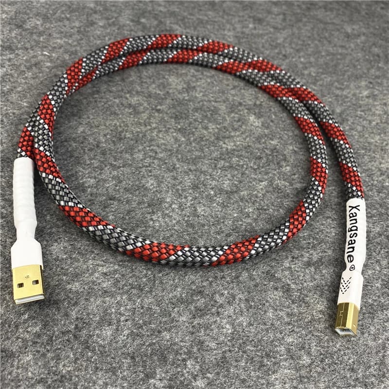 Cavo per scheda audio USB Hifi Crystal Rame placcato argento DAC a cavi audio digitali USB
