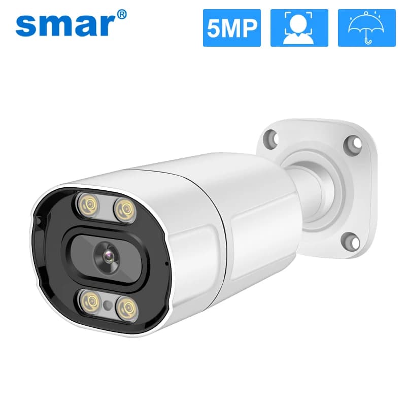 Smar 8MP/5MP/4MP/3MP Telecamera IP POE esterna Supporto AI Face Detection Microfono bullet-in Sicurezza domestica in metallo impermeabile esterna