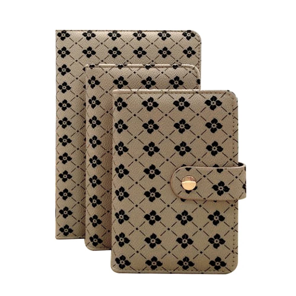Makeasy Set Of 3 Card Folder A5/A6/A7 Field Notes Cover Leather Journal Cover Office Organizers Stationery Supplies (1 Set)