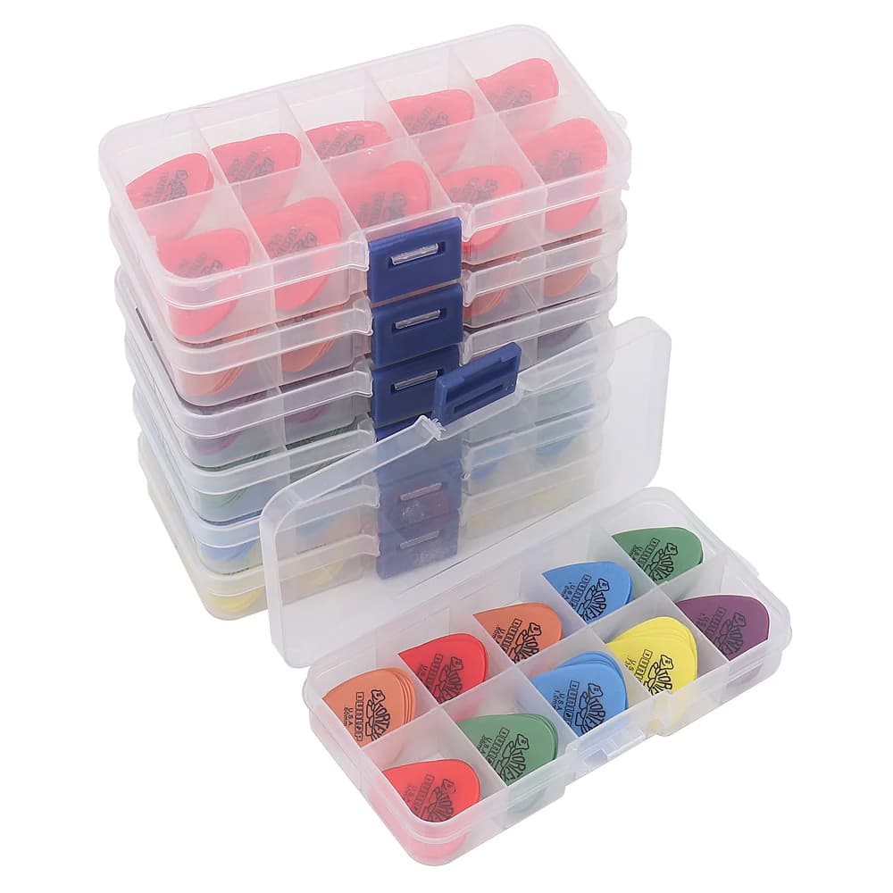 Plettri per chitarra elettrica acustica da 50 pezzi Dunlop Plectrum per accessori per basso con scatola 6 spessore 0,5 mm-1,14 mm
