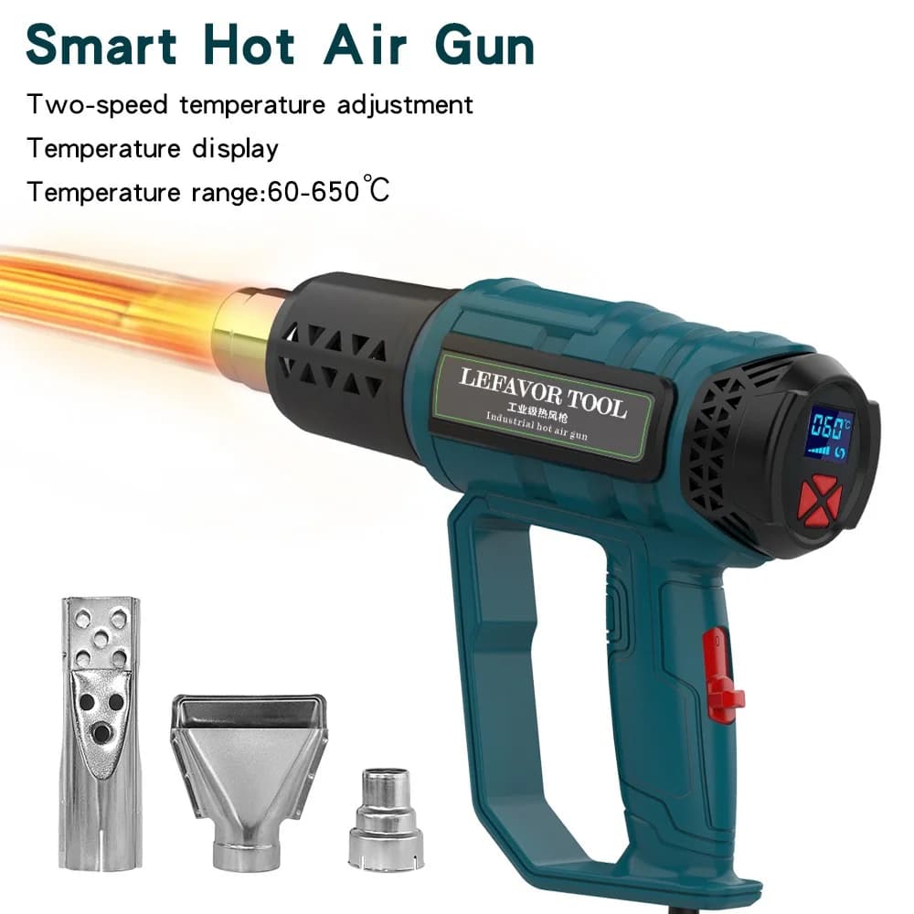 2000W 220V Industriale Elettrico Pistola Ad Aria Calda Termoregolatore Pistola di Calore Termoretraibile Avvolgimento Ventilatore Termico Asciugatrice Ugello Riscaldatore