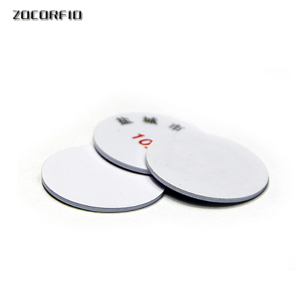 10 pz/lotto 25mm 13.56Mhz NFC 3M Sticker carte adesive per monete tag N-tag213 PVC impermeabile per tutti i telefoni NFC