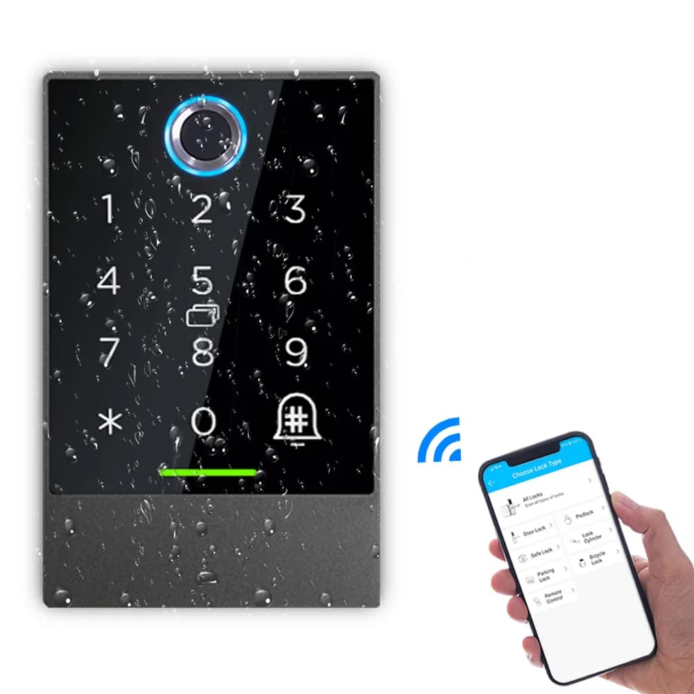 Sistema di controllo accessi Bluetooth TTlock - Blocco gateway WiFi K2/K2F con lettore di impronte digitali Lettore di schede con tastiera Porta app 13,56 MHZ