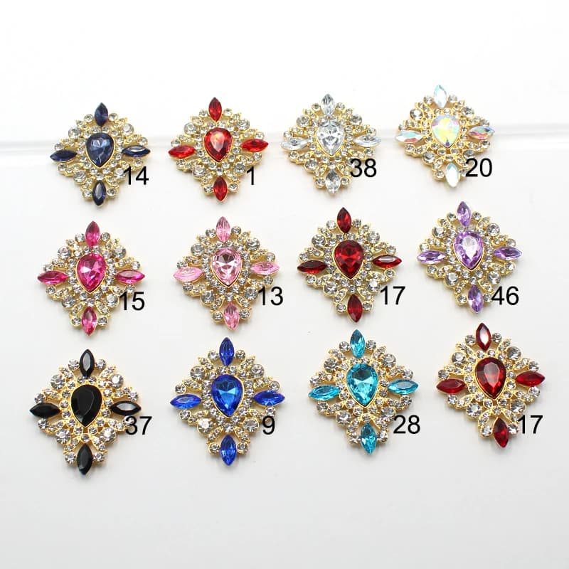TYNUOMI 5 pz moda 36*42MM lega d'oro strass fondo piatto accessori gioielli, decorazione abbellimento fatto a mano fai da te
