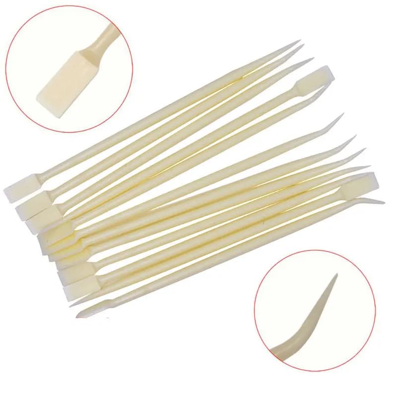 10 pezzi di plastica a 2 vie per ciglia finte strumento per ciglia finte pinzette per ciglia finte con cucchiaio per colla a caldo strumenti per il sollevamento delle ciglia
