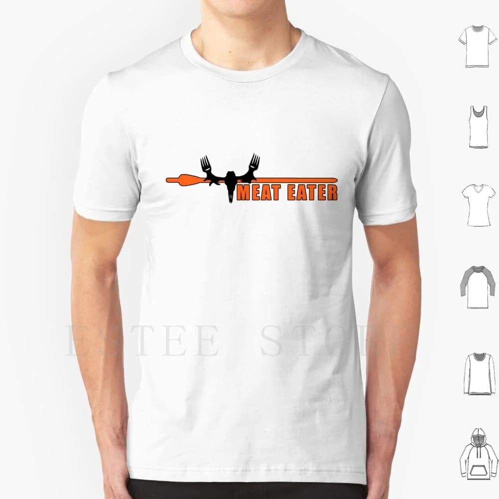 Maglietta Meat Eater in cotone da uomo Stampa fai da te Meat Eater Caccia Freccia Logo Alce Hunter Deer Buck