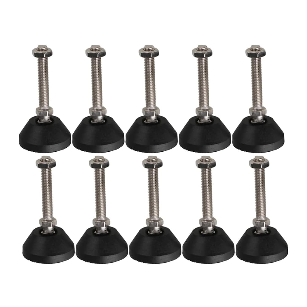 Adjustable Furniture Glide Leveling Feet Pad Dia 40mm Universal Joint Threaded M8 x 50mm Every Pack 10 6 4Pcs