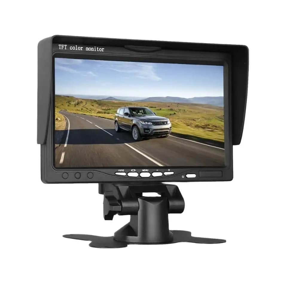 Misayaee Monitor for Rear Camera for 7 Inch High Resolution LCD Cars with Support, Rotating Screen and 2 AV Inputs