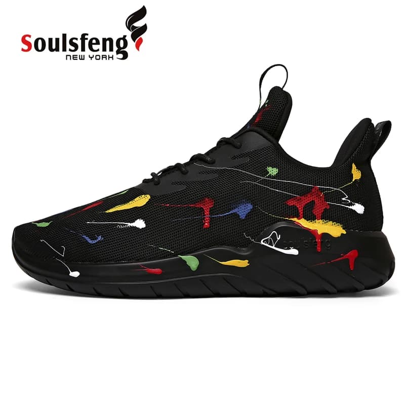 Soulsfeng scarpe da corsa per uomo con Graffiti Sneakers sportive traspiranti e traspiranti