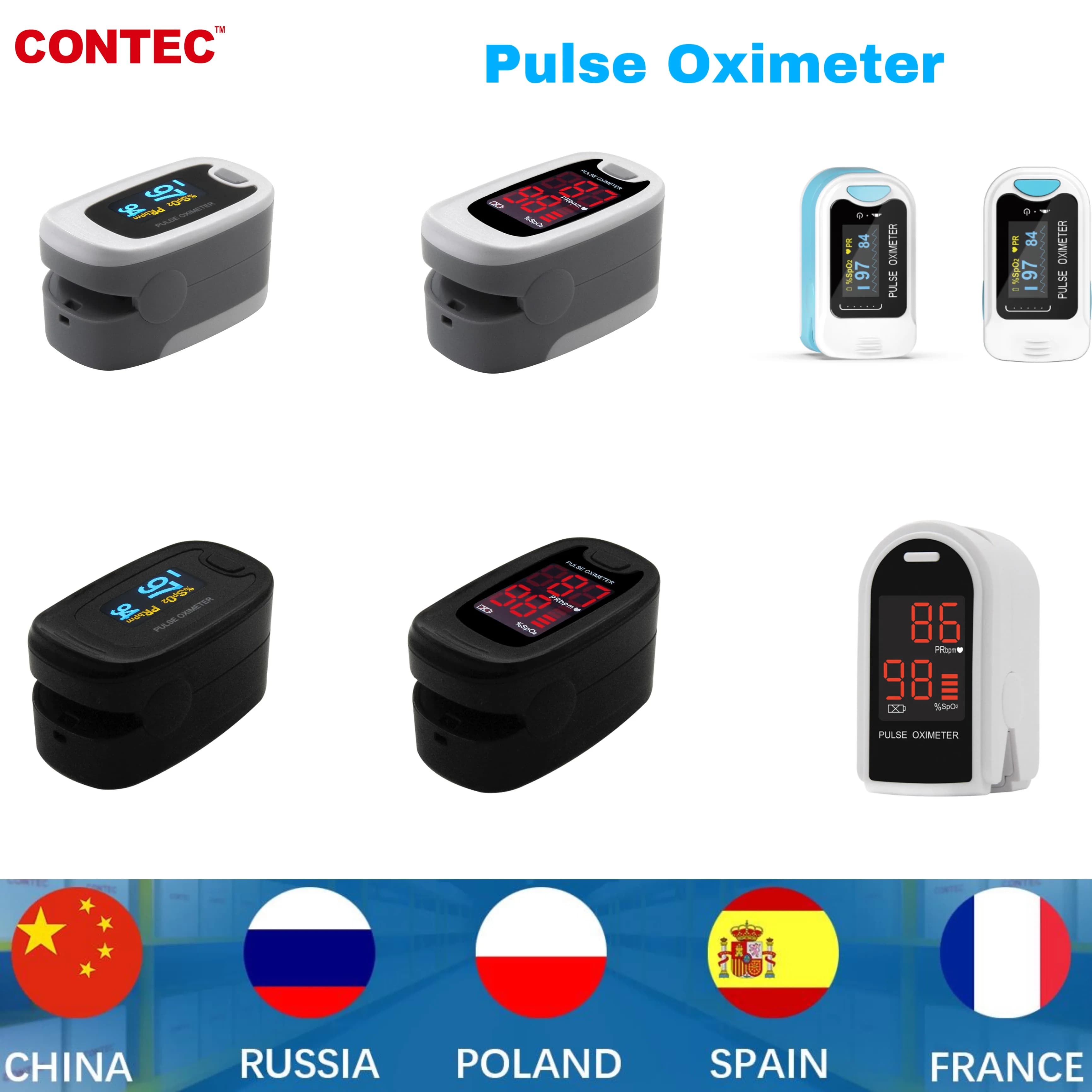 Contec new CE pulse oxymeter blood oxygen SPO2 PR Monitor LED OLED Display CMS50M/OLED CMS50N
