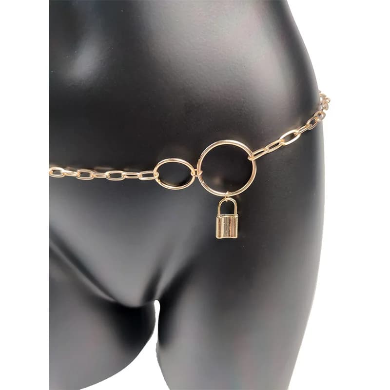 Sexy Rock vita catena gioielli per il corpo moda catena per il corpo Punk Lock catena per pancia per donna Bikini accessori per abiti coppia gioco regalo