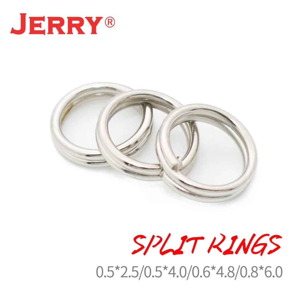 Jerry Flat Split Rings Connettore Richiamo di pesca Esca dura Acciaio inossidabile 100 pezzi Accessori per la pesca Attrezzatura