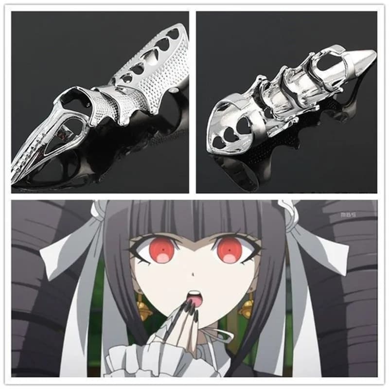 Danganronpa Finger Bone Ring Dangan Ronpa Gothic Celestia Ludenberg Punk Finger Rings Classic Hot Halloween Cosplay Props