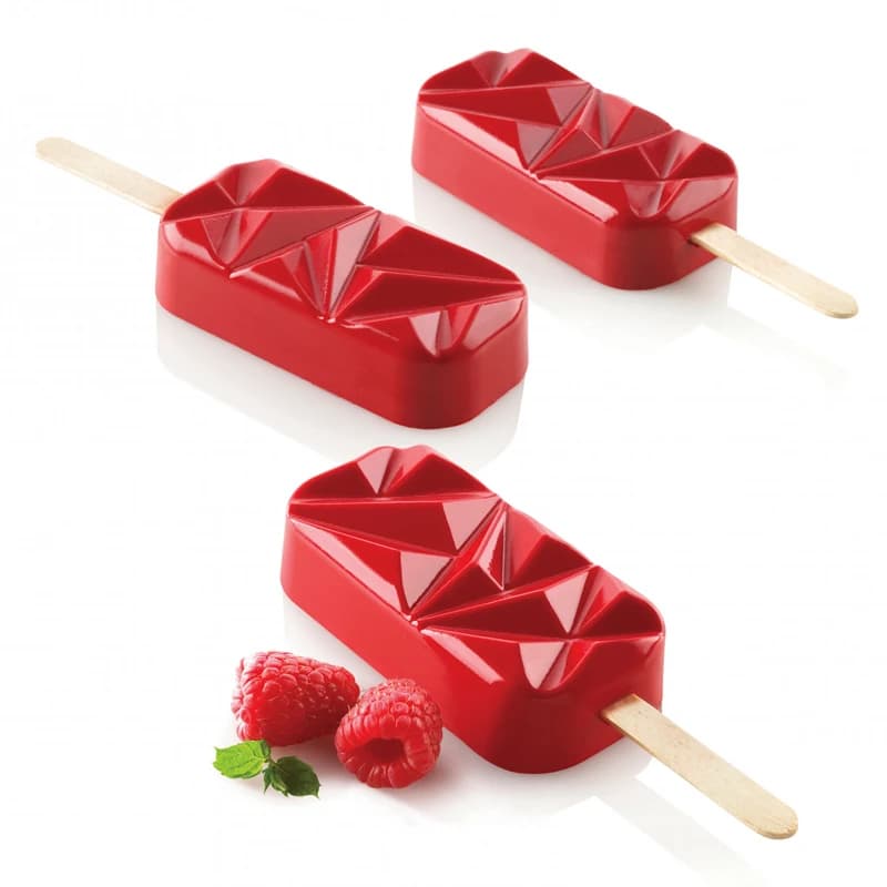 SHENHONG Stampo per ghiaccioli in silicone 4 cavità Gelatiera Estate Bambino Dessert Cubo Vassoio Congelatore Stampo per succo Utensile da cucina