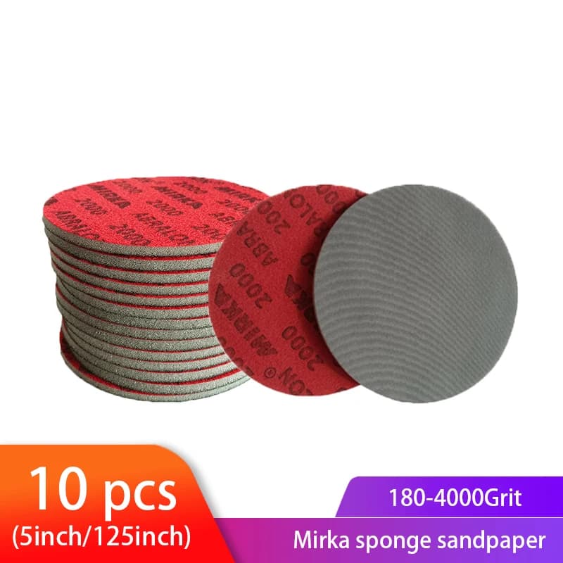 5 inches Dry Foam Bagnate Sponge Veterinated Paper Floating Velvet Rear 180-4000 Grana Abrasive Tools For Grinding Mirka sandpaper