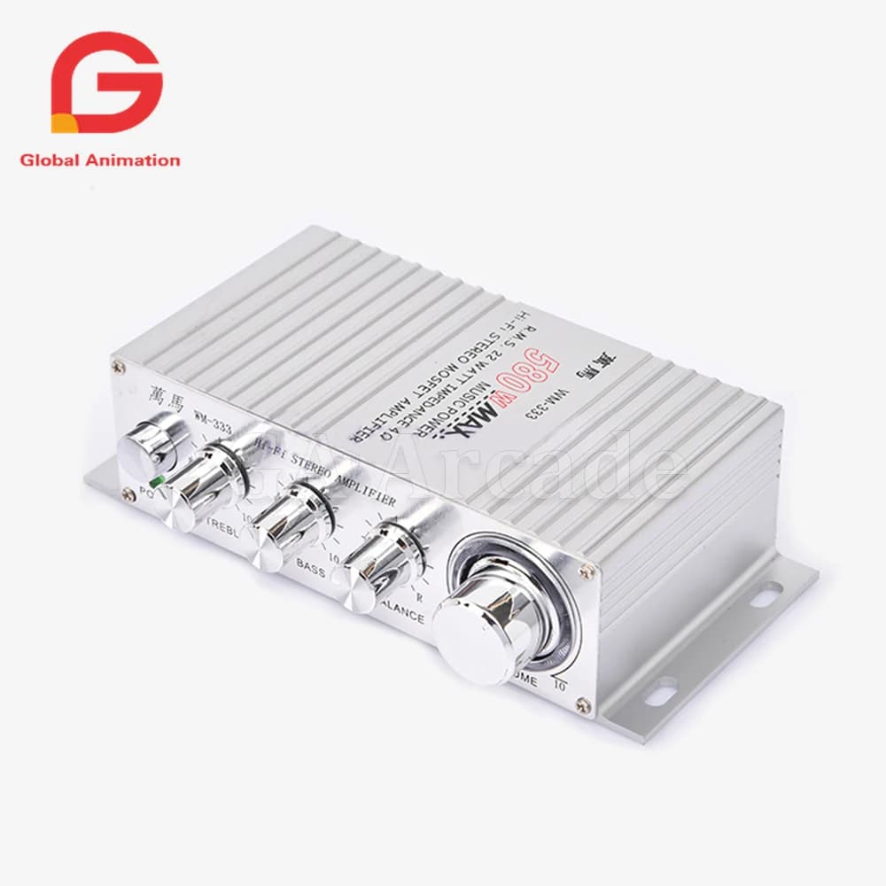 WM-333 amplificatore Stereo di Hi-Fi di 12V 580W 4 Ohm Audio per musica, Raspberry Pi, accessori della console del gioco della galleria della scatola di Panodra