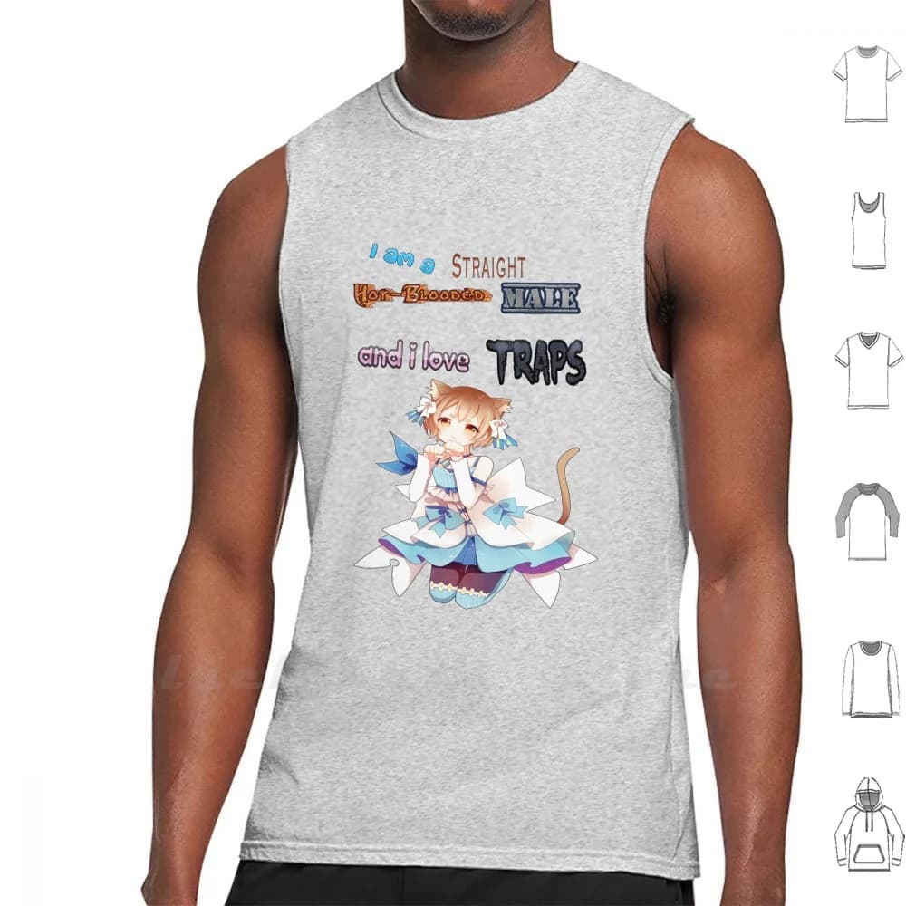 Trappole canotta canottiera In cotone trappole senza maniche Anime Weeb Weeaboo Gay Animes hepre Zero Re Zero inizia la vita In un altro mondo