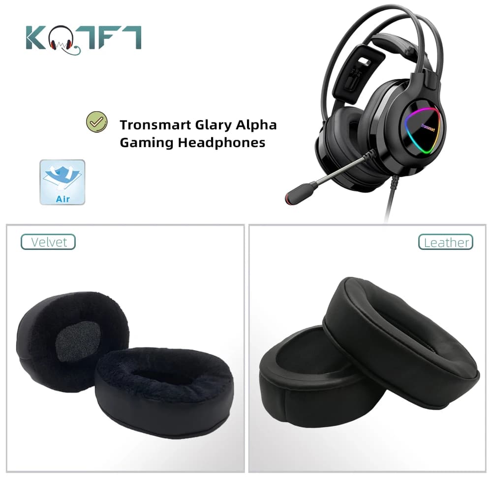 KQTFT 1 pair of Tronsmart Glary Alpha earphones headset ear pads earphones headset cover cushion cups