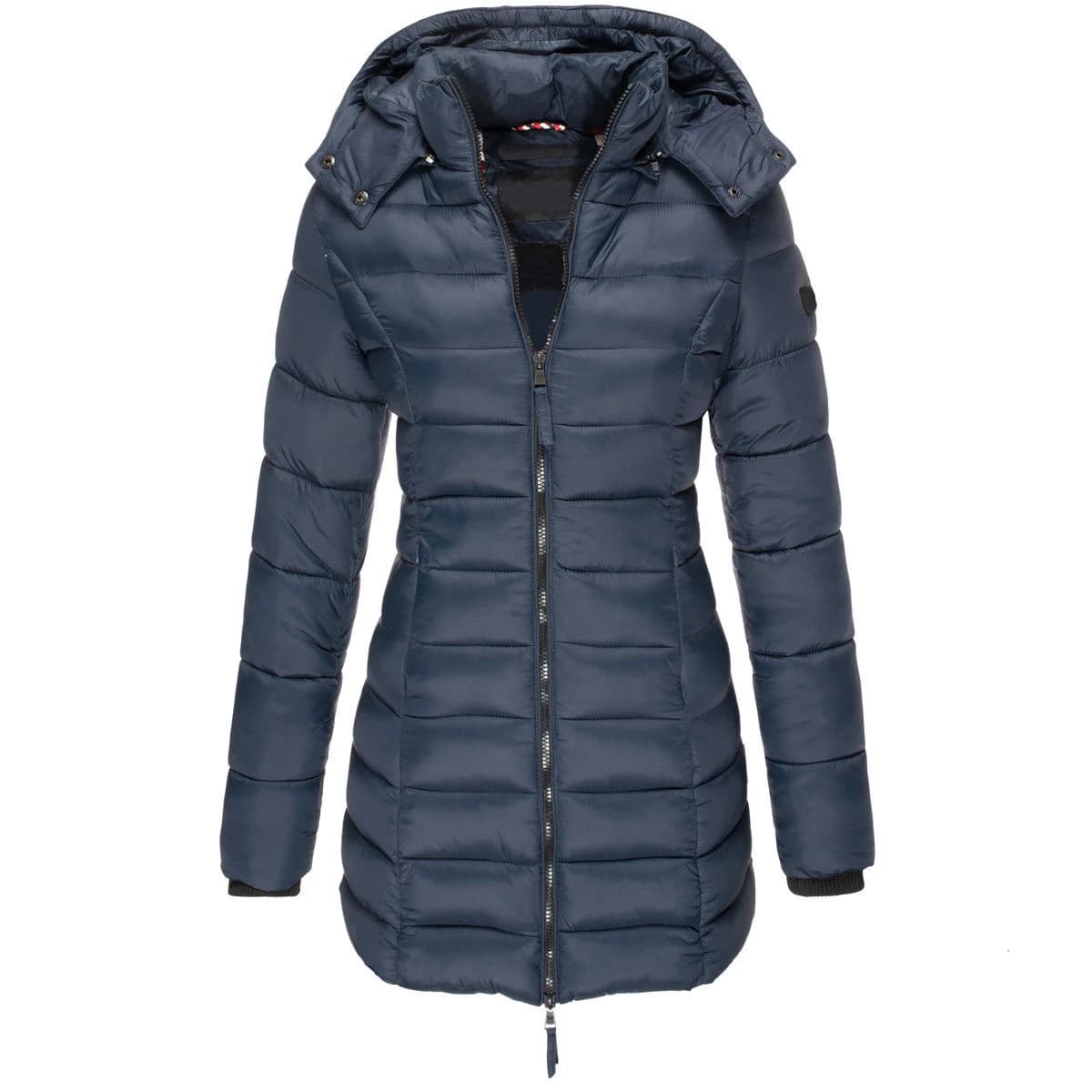 Winter Jackets for Women Zipper Hooded Cotton Padded Jackets Long Sleeve Warm Coat Slim Parka Female Portable Outwear