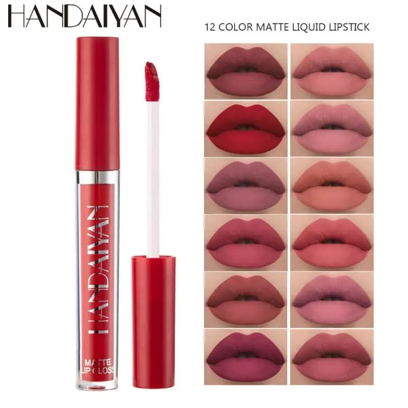 HANDAIYAN lipstick matt liquid velvet pigments glossy lip moisturizing waterproof anti-stick cup dyed for beauty cosmetic lips TSLM1