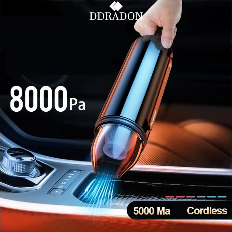Aspirapolvere per Auto 8000Pa Mini aspirapolvere portatile senza fili pulizia interna e domestica e del Computer aspirapolvere automatico senza fili