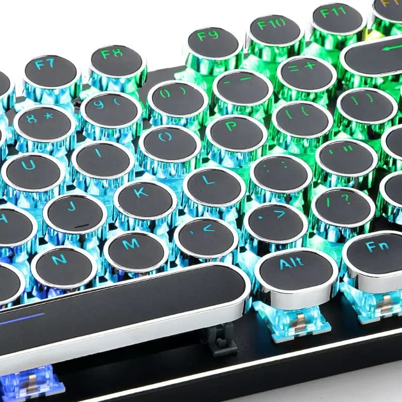104 Keys Retro Round Keycaps Double Colpo DIY Machine Writer Keycap for Retroilluminato Keyboard Mechanical Circular Machining Keyboard