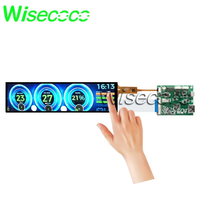 Schermo secondario AIDA64 da 8.8 pollici Display LCD a striscia lunga con pannello tattile capacitivo per vetrina del Computer Raspberry Pi