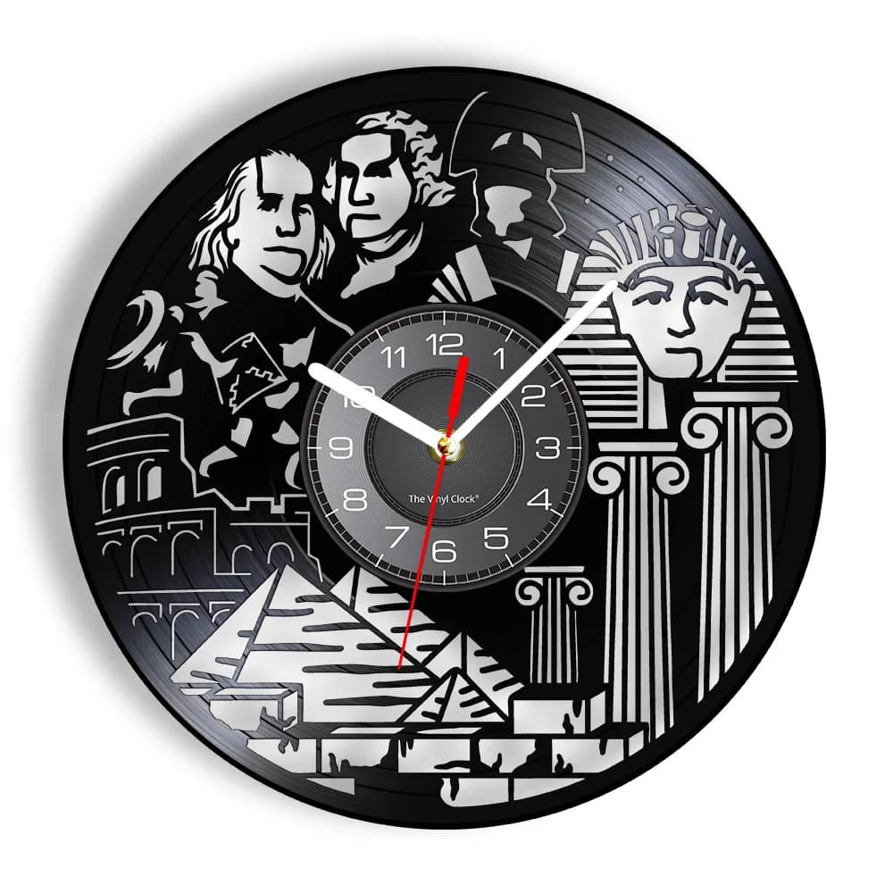 Orologio da Parete in Vinile con Tema Mondiale Antico, Decorazione Artistica Immortale, Orologio dal Spirito Storico, Regalo di Apprezzamento per Insegnanti