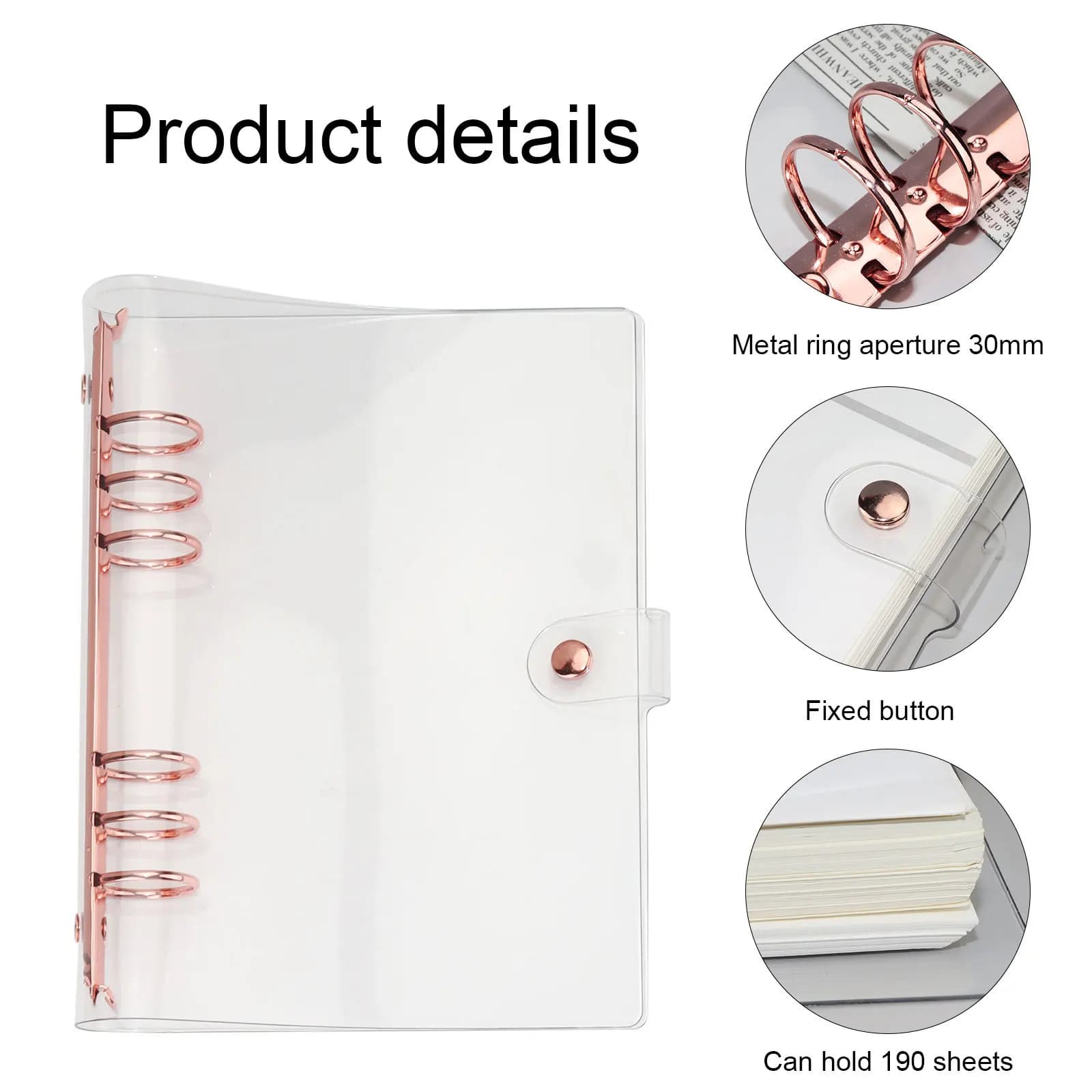 A5 A6 Notebook in oro rosa Planner Organizer raccoglitore libri diario Sketchbook accessori diario forniture per ufficio Notebook